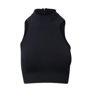 Versace Halter Neck Cropped Top in Black Silk